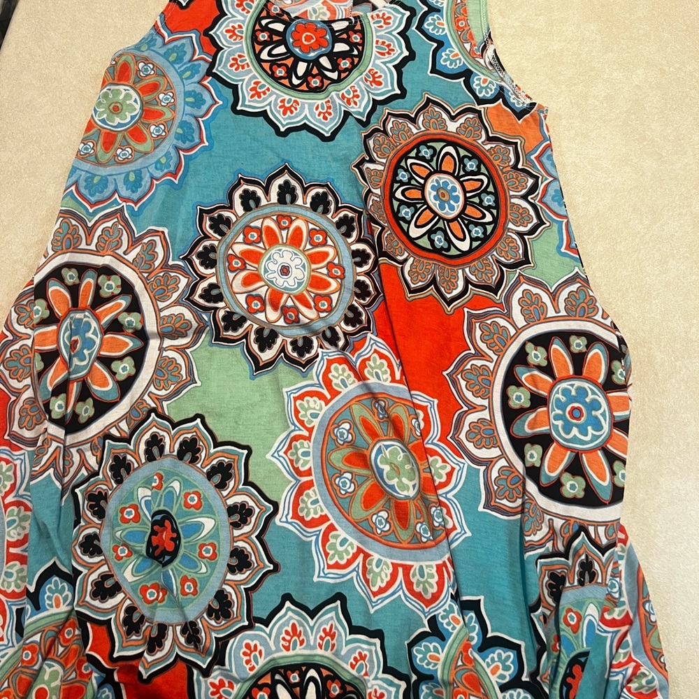 Colorful Mandala Patterned Dress with pockets  nwot